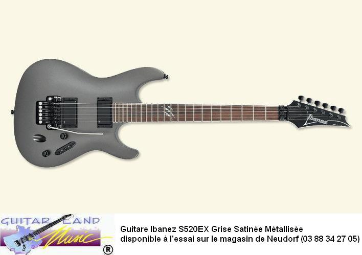 Guitare Ibanez S520EX Gris Satin Metallise